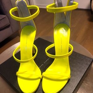 Giuseppe Zanotti South 115 Patent Leather Vernice Fluo Giallo Fiamma Neon Green